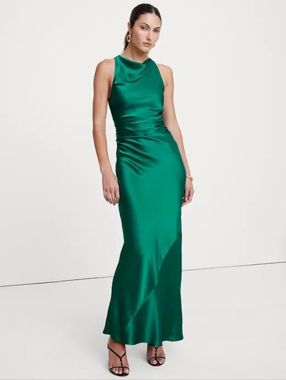 Silk Emerald Green Slip Dress Size 10